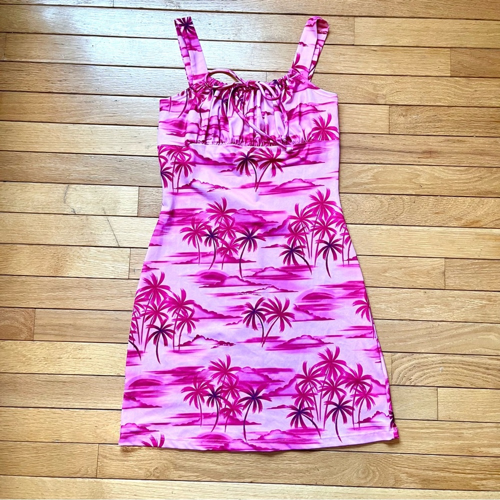 True Vintage Taboo Pink Hawaiian Dress Size S